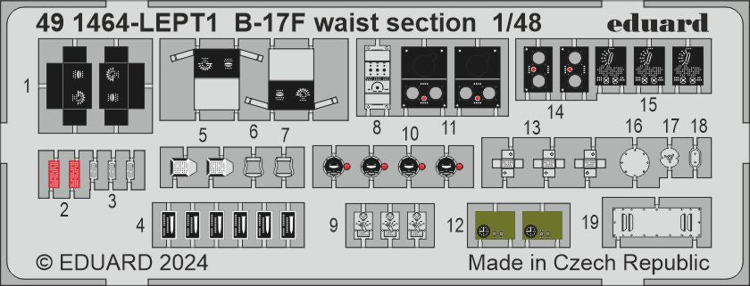 Eduard 491464 1:48 Boeing B-17F Flying Fortress waist section
