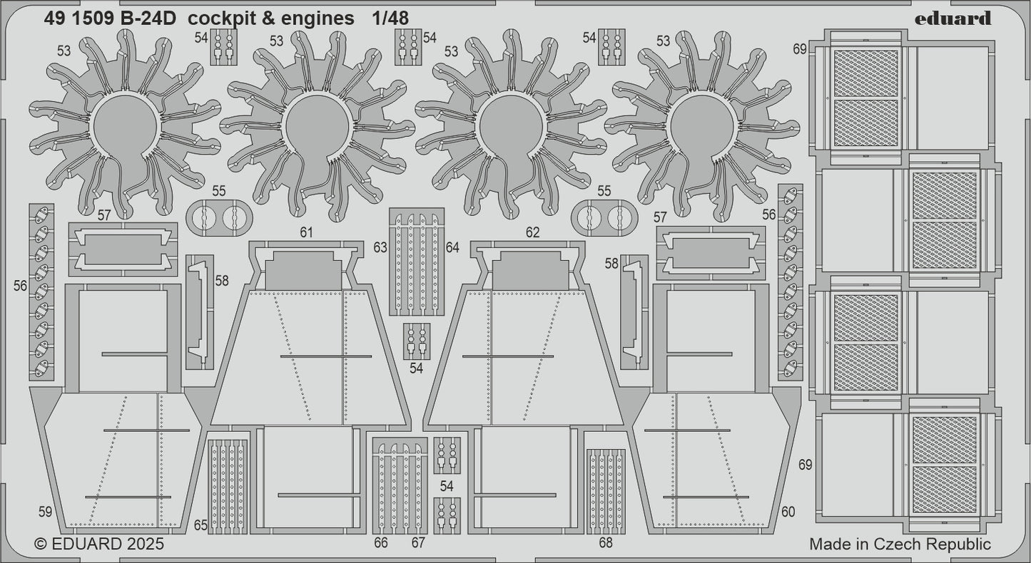 Eduard 491509 1:48 Consolidated B-24D Liberator cockpit & engines