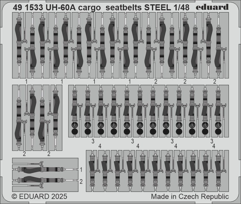 Eduard ED491533 1:48 Sikorsky UH-60A cargo seatbelts STEEL