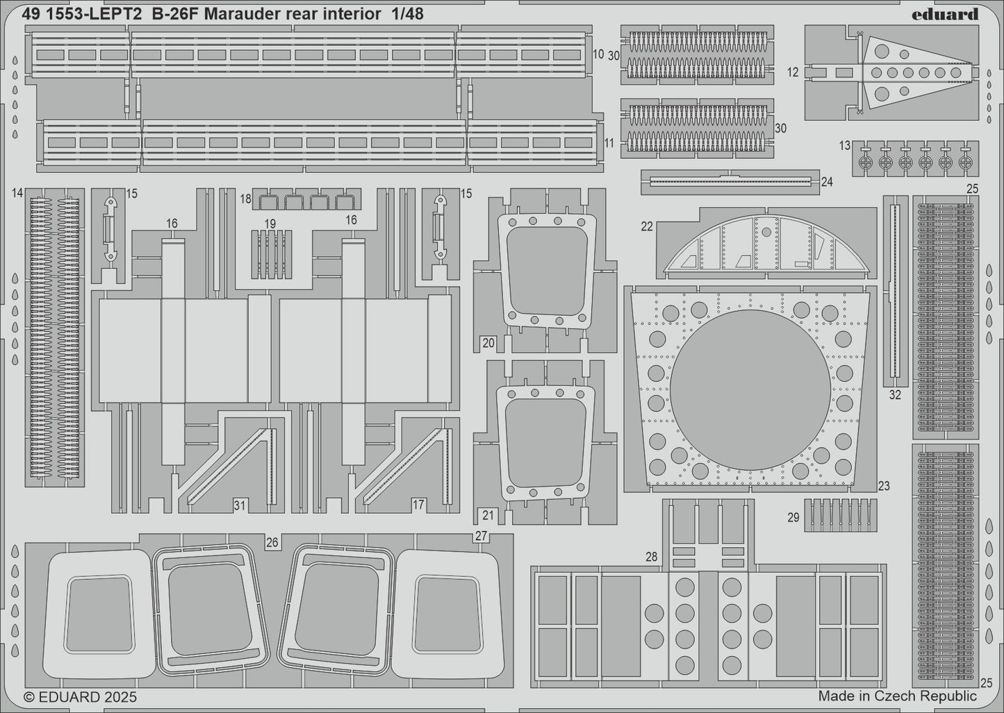 Eduard 491553 1:48 Martin B-26F Marauder rear interior