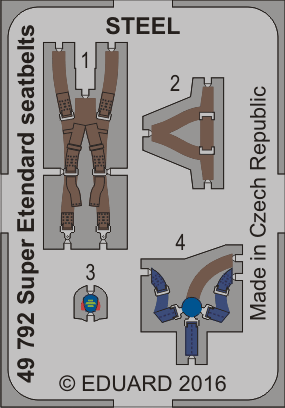 Eduard 49792 1:48 Dassault Super Etendard seatbelts STEEL