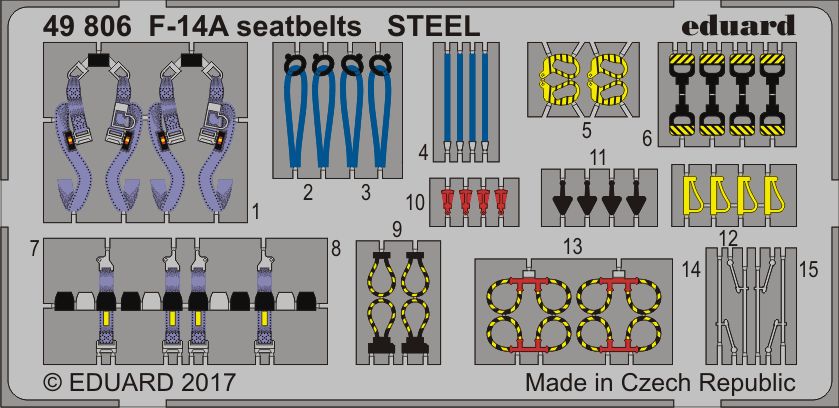 Eduard 49806 1:48 Grumman F-14A Tomcat seatbelts STEEL