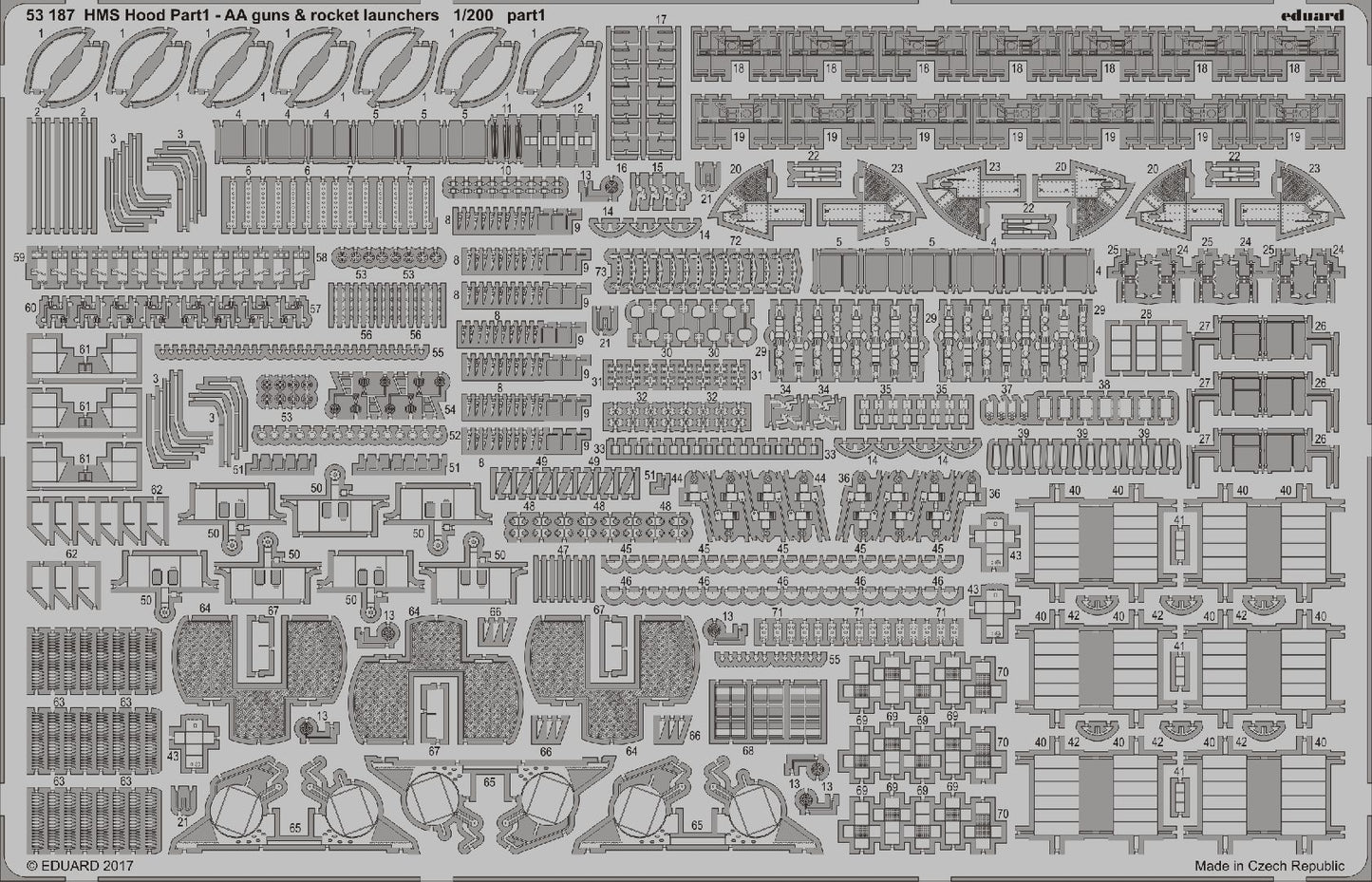 Eduard 53187 1:200 H.M.S. Hood pt. 1 Anti Aircraft guns & rocket launchers
