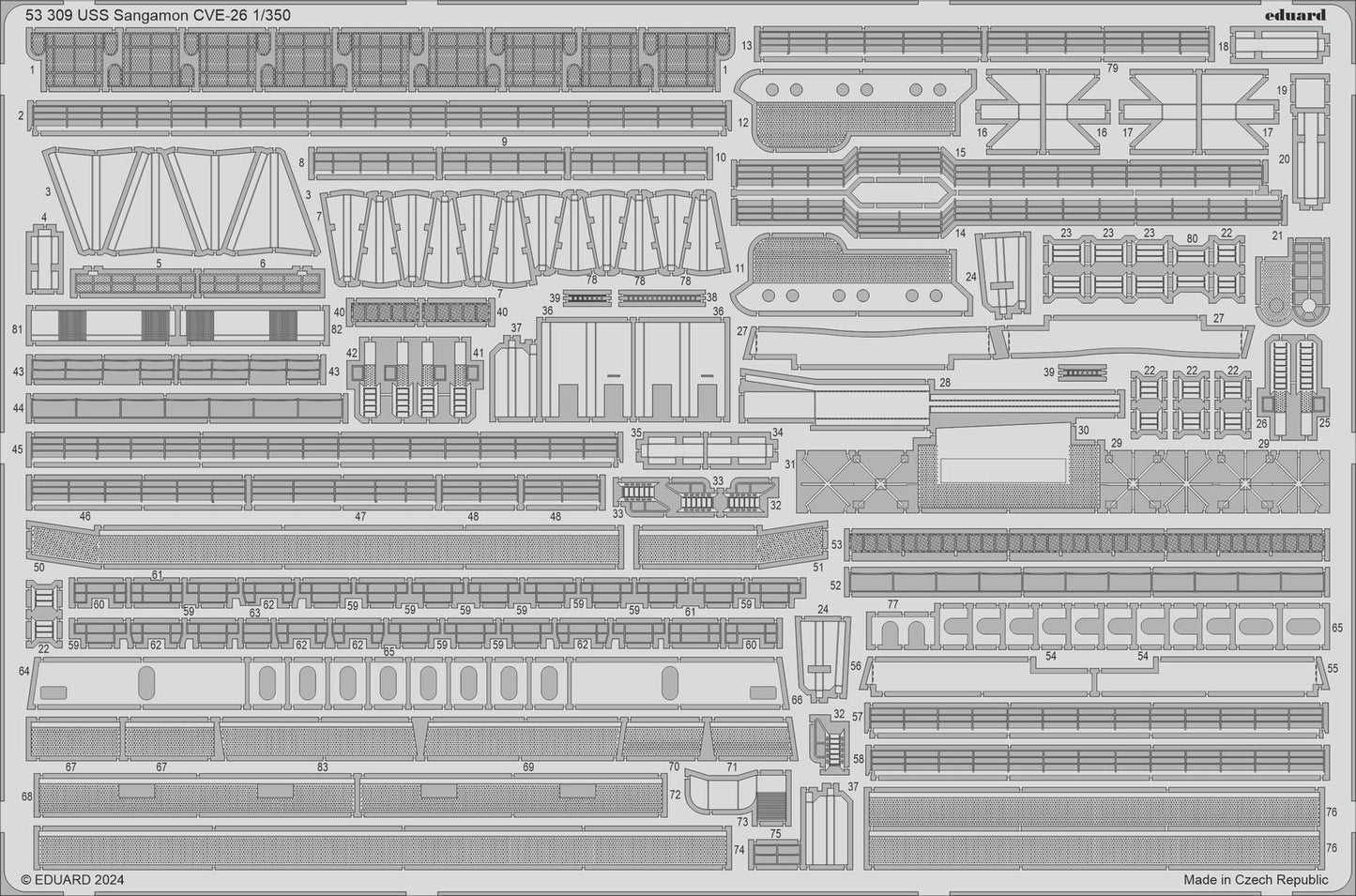 Eduard 53309 1:350 USS Sangamon CVE-26 for Trumpeter