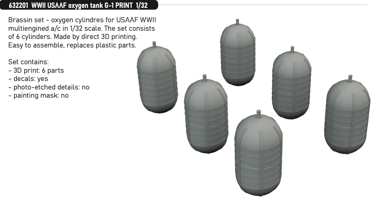 Eduard Brassin 632201 1:32 WWII USAAF oxygen tank G-1 PRINT