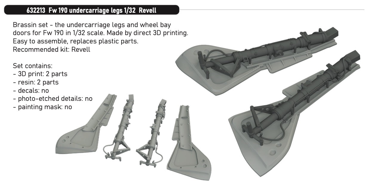 Eduard Brassin 632213 1:32 Focke-Wulf Fw-190A-8/Fw-190F-8 undercarriage legs and doors