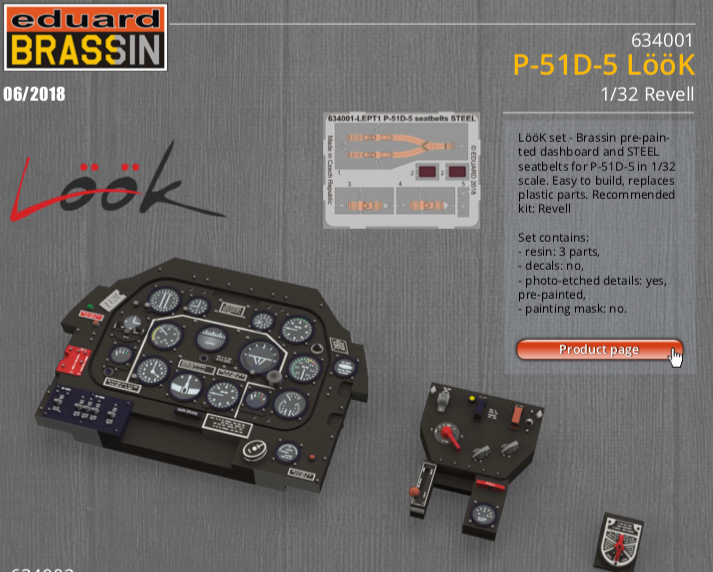 Eduard Brassin 634001 1:32 North-American P-51D-5 Mustang LooK