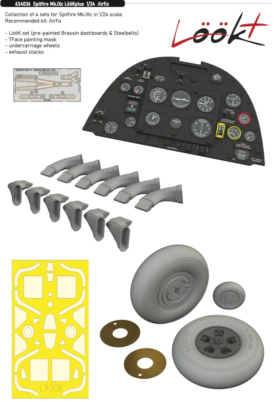 Eduard Brassin 634036 1:24 Spitfire Mk.IXc LooKplus to be used with Airfix