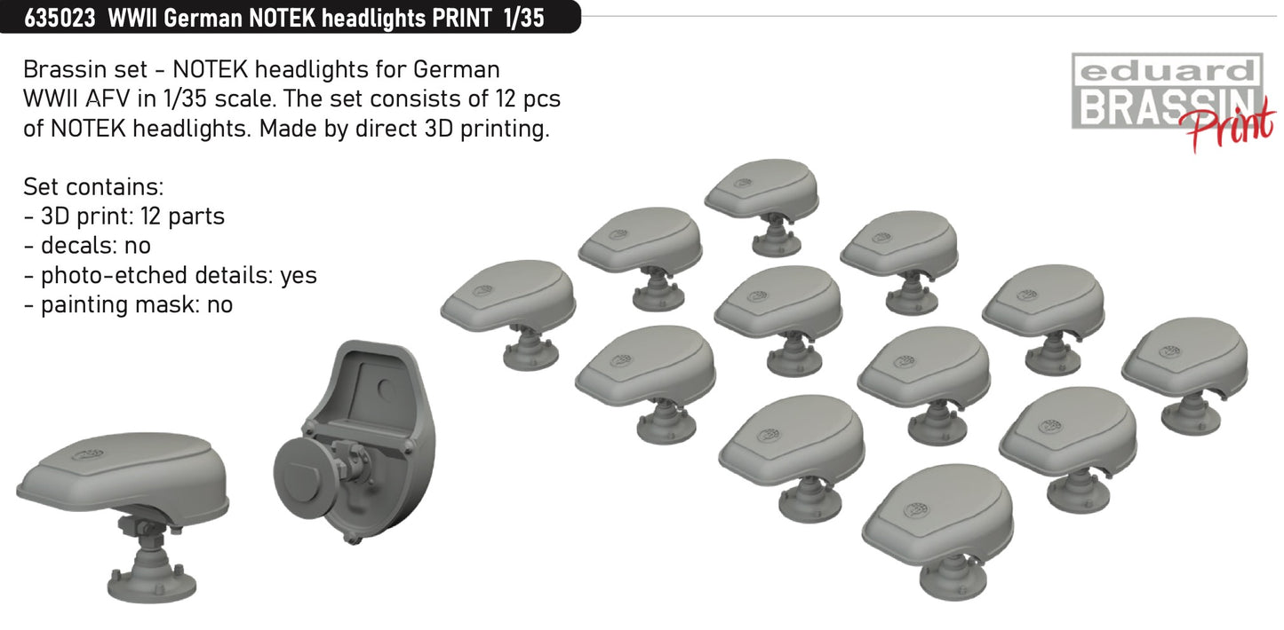 Eduard Brassin 635023 1:35 WWII German NOTEK headlights