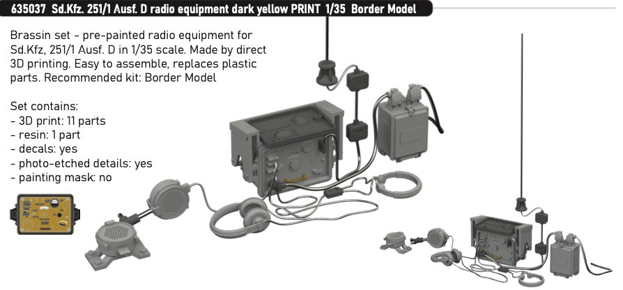 Eduard Brassin 635037 1:35 Sd.Kfz.251/1 Ausf.D radio equipment dark yellow
