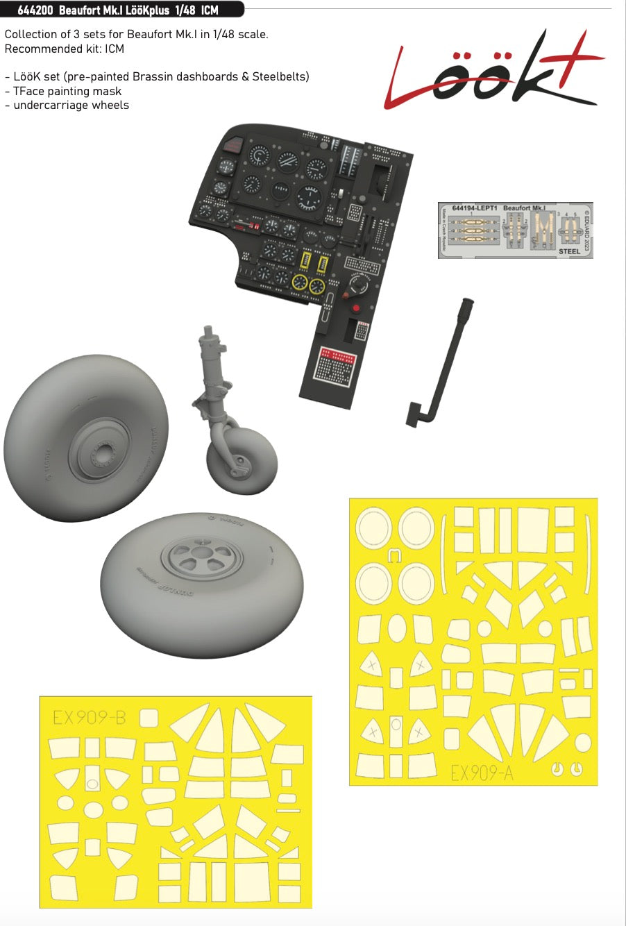 Eduard Brassin 644200 1:48 Bristol Beaufort Mk.I LööKplus to be used with ICM