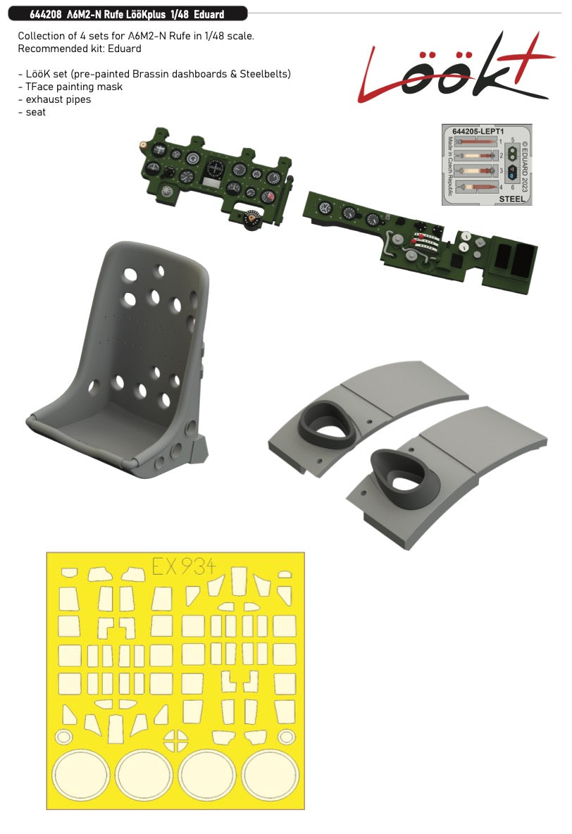 Eduard Brassin 644208 1:48 A6M2-N Rufe LööKplus to be used with Eduard
