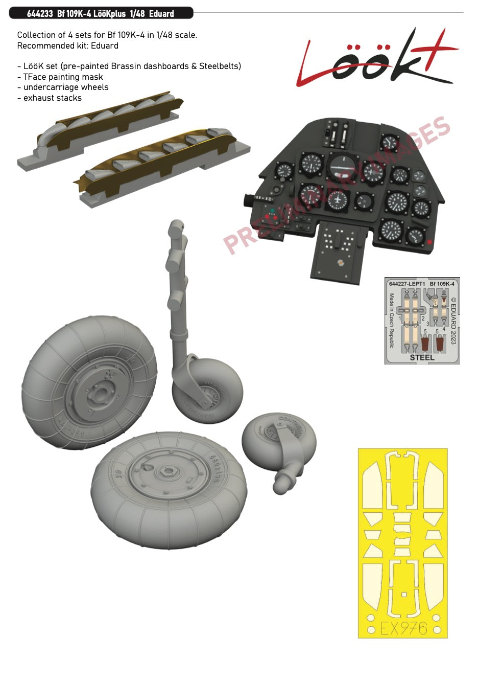 Eduard Brassin 644233 1:48 Messerschmitt Bf-109K-4 Look Plus