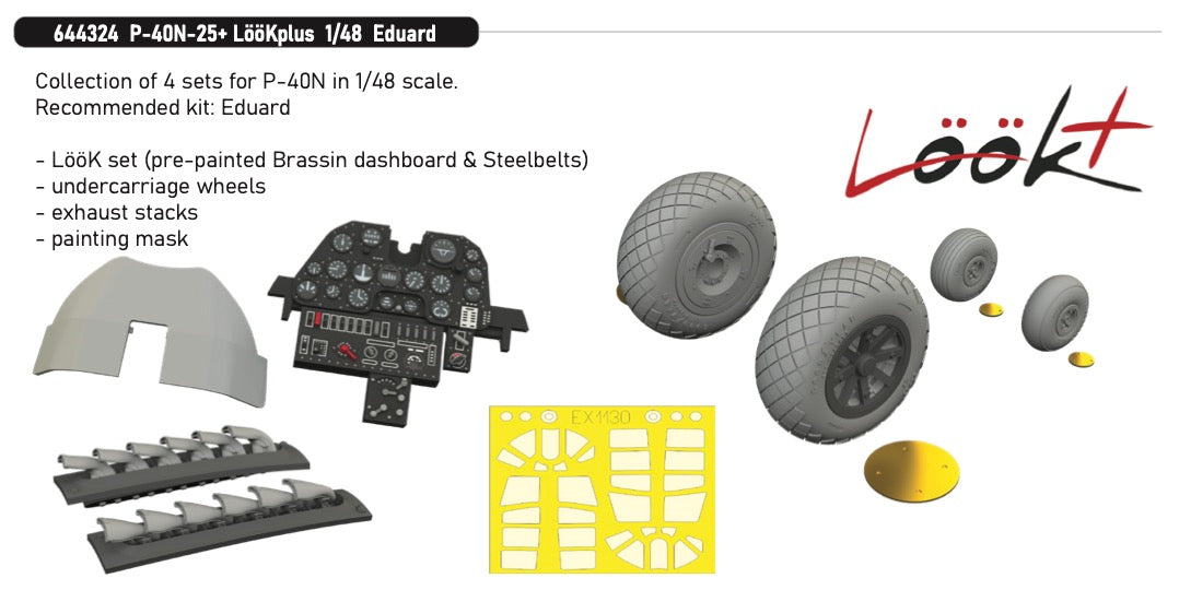 Eduard Brassin 644324 1:48 Curtiss P-40N-25+ Warhawk LooKplus