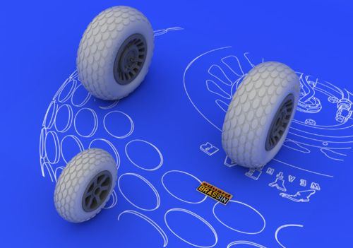 Eduard Brassin 648057 1:48 Northrop P-61A 'Black Widow' wheels with weighted tyre effect