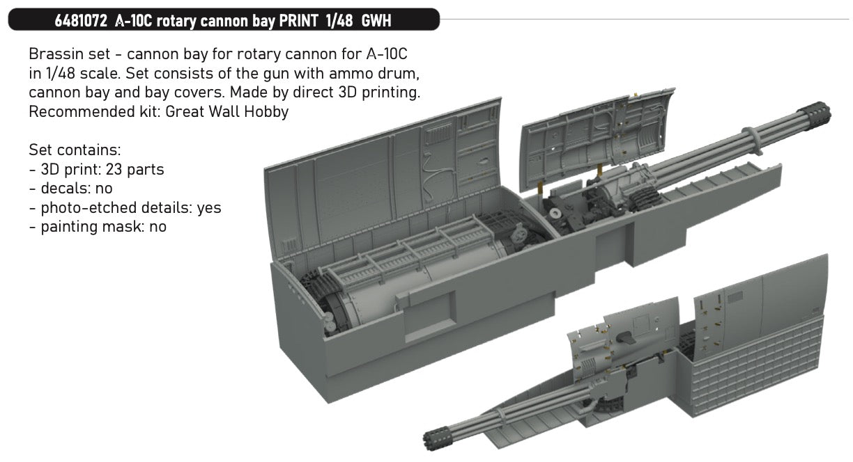 Eduard Brassin 6481072 1:48 Fairchild A-10C Thunderbolt II rotary cannon bay 3D-Printed