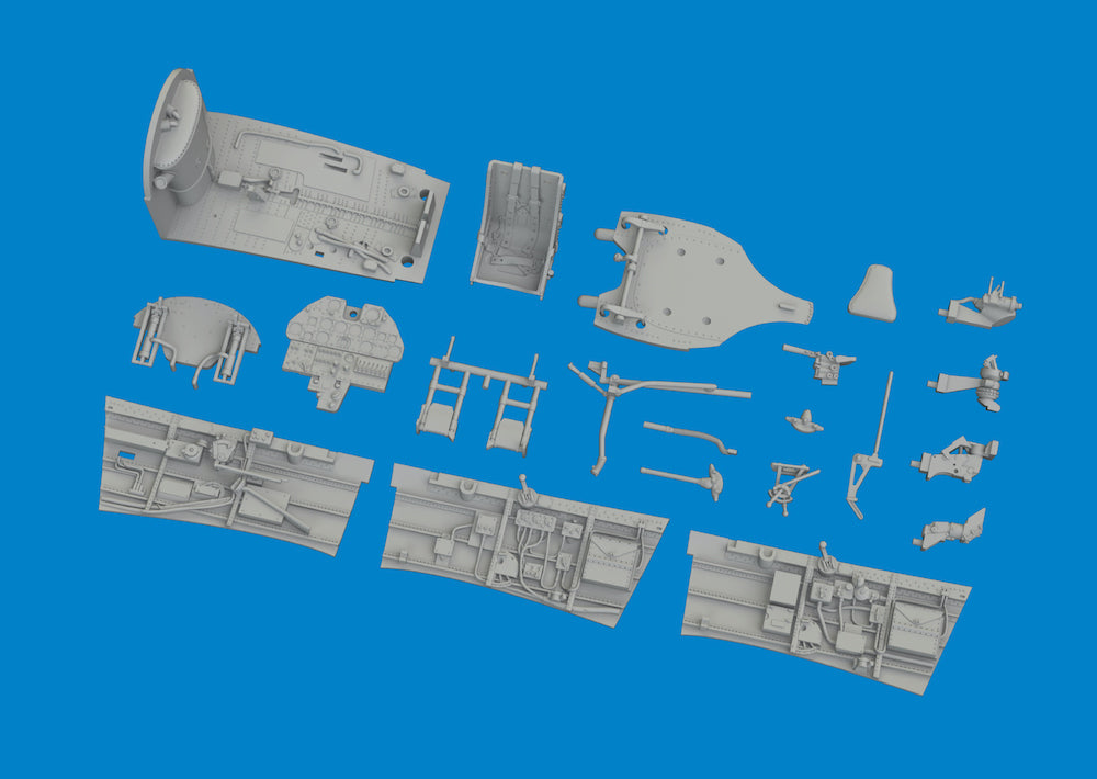 Eduard Brassin 6481124 1:48 Curtiss P-40E Warhawk Cockpit with Late Seat 3D-Printed