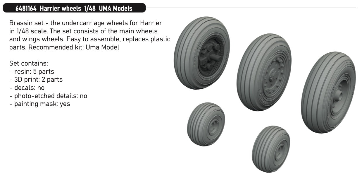 Eduard Brassin 6481164 1:48 McDonnell-Douglas AV-8B Harrier wheels