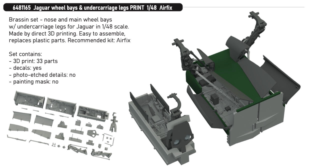 Eduard Brassin 6481165 1:48 Sepecat Jaguar GR.1/GR.1A wheel bays & undercarriage legs