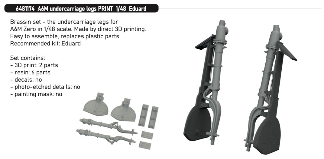 Eduard Brassin 6481174 1:48 Mitsubishi A6M undercarriage legs