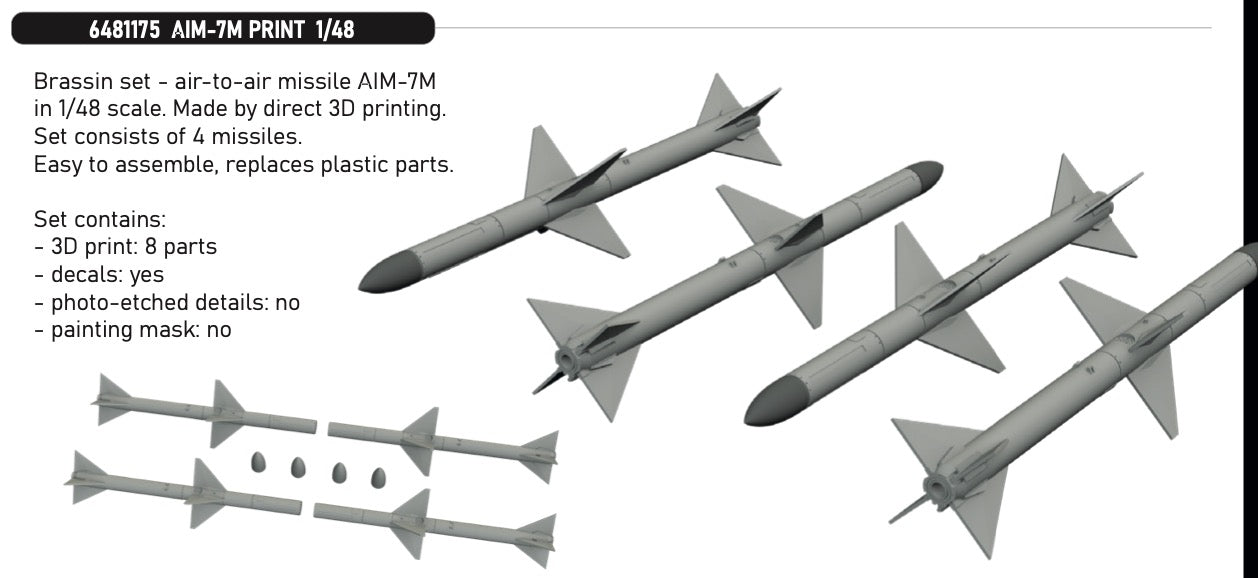 Eduard Brassin 6481175 1:48 AIM-7M Brassin set - air-to-air missile