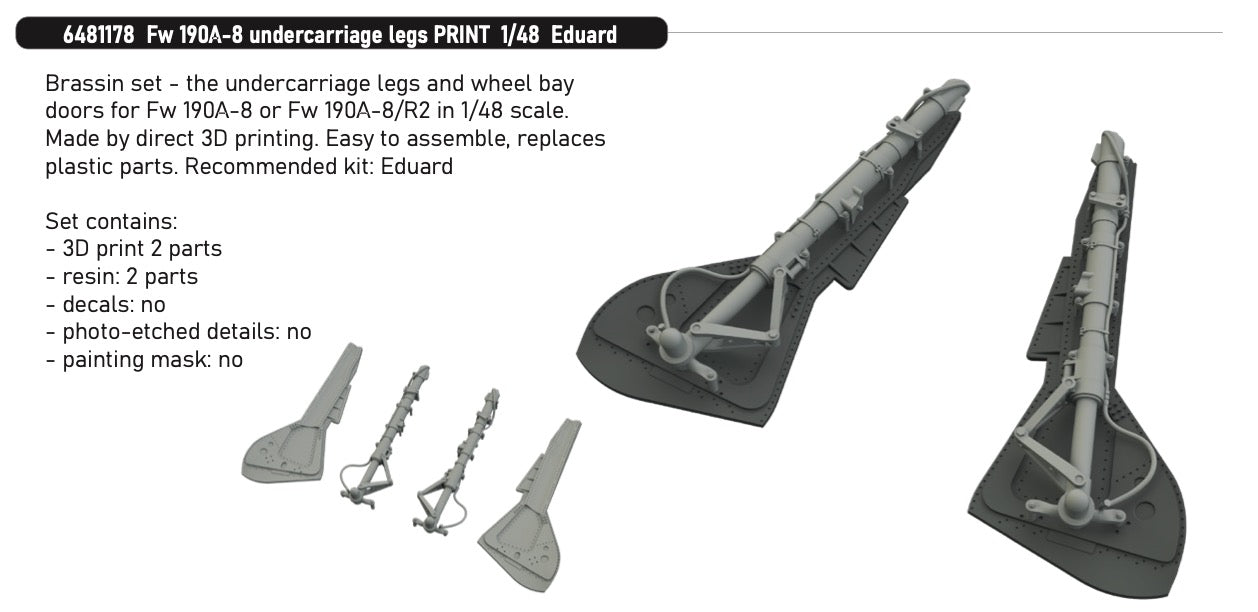 Eduard Brassin 6481178 1:48 Focke-Wulf Fw-190A-8 undercarriage legs