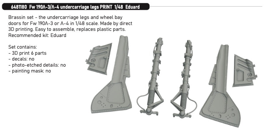 Eduard Brassin 6481180 1:48 Focke-Wulf Fw-190A-3/A-4 undercarriage legs