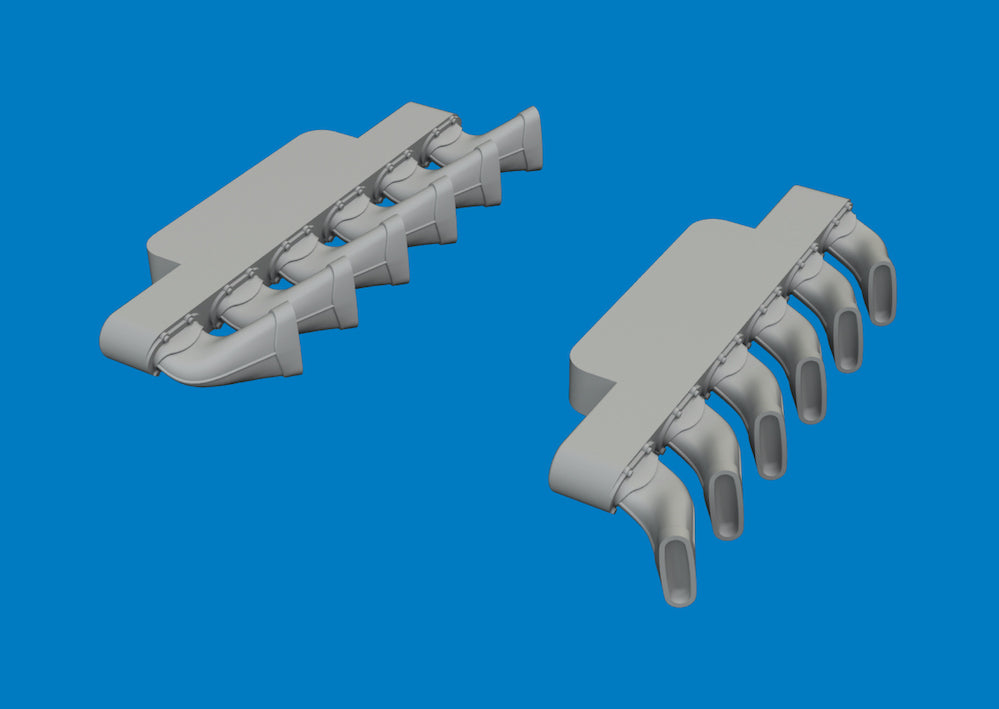 Eduard Brassin 6481208 1:48 Supermarine Spitfire Mk.IXe Exhaust Stacks Fishtail PRINT
