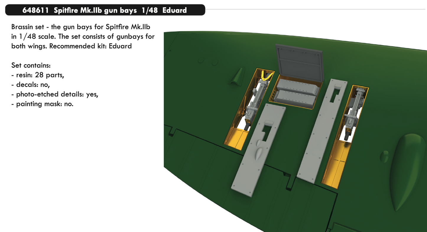 Eduard Brassin 648611 1:48 Supermarine Spitfire Mk.IIb gun bays