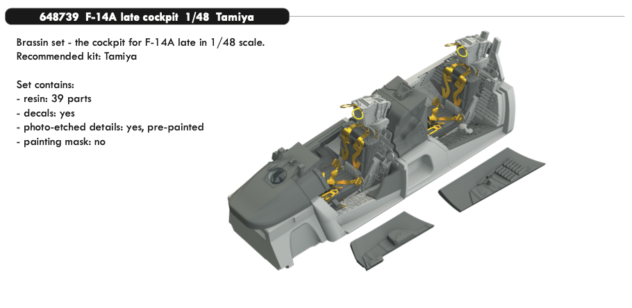 Eduard Brassin 648739 1:48 Grumman F-14A Tomcat late cockpit