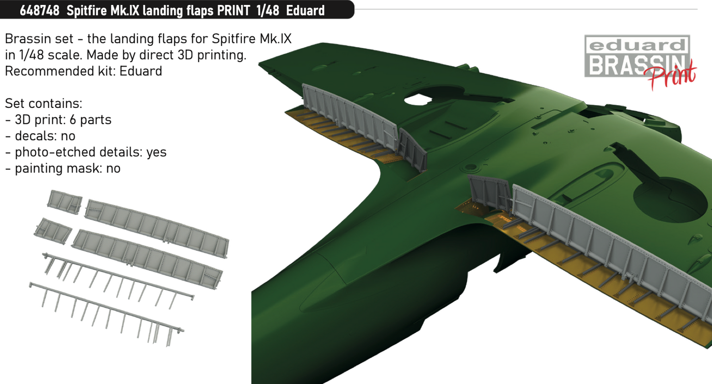 Eduard Brassin 648748 1:48 Supermarine Spitfire Mk.IX landing flaps 3D-printed