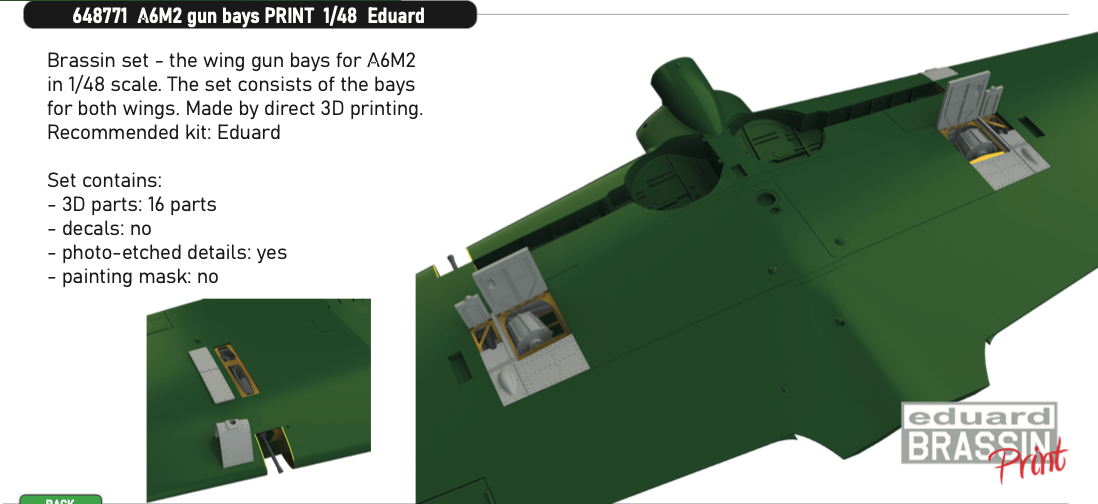 Eduard Brassin 648771 1:48 Mitsubishi A6M2 Zero gun bays 3D-printed