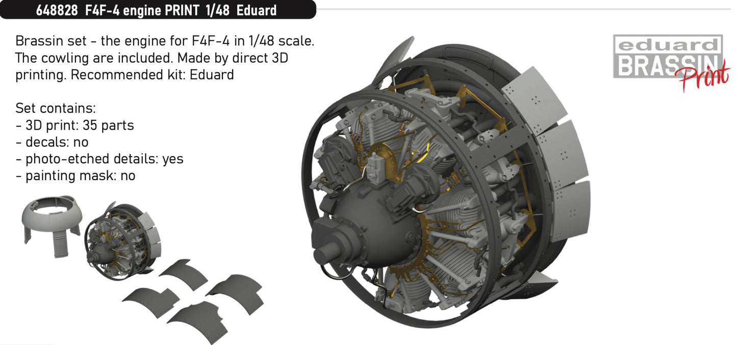 Eduard Brassin 648828 1:48 Grumman F4F-4 Wildcat engine 3D-printed