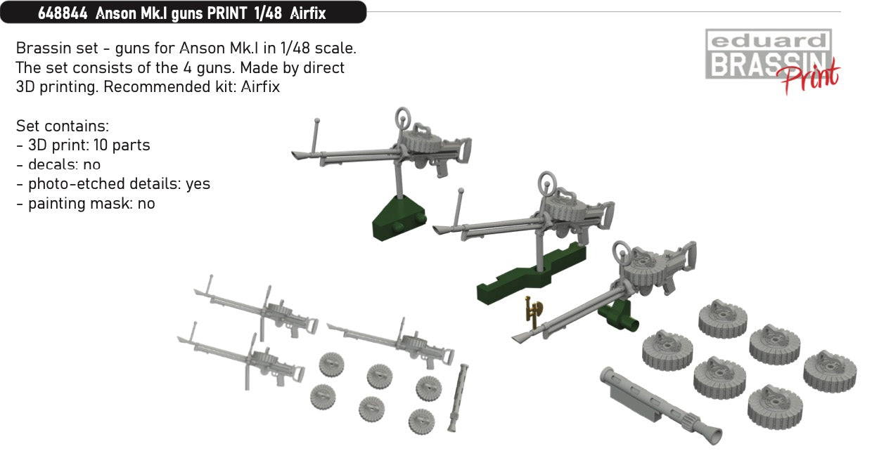 Eduard Brassin 648844 1:48 Avro Anson Mk.I guns 3D-printed