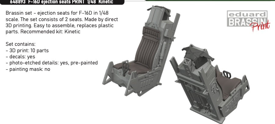 Eduard Brassin 648893 1:48 Lockheed-Martin F-16D ejection seats 3D-printed