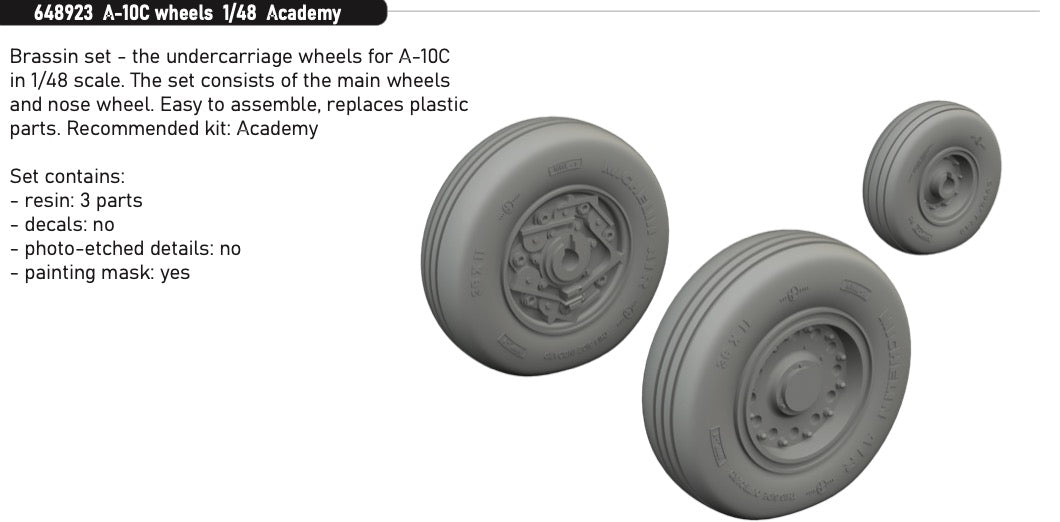 Eduard Brassin 648923 1:48 A-10C Thunderbolt II wheels for Academy