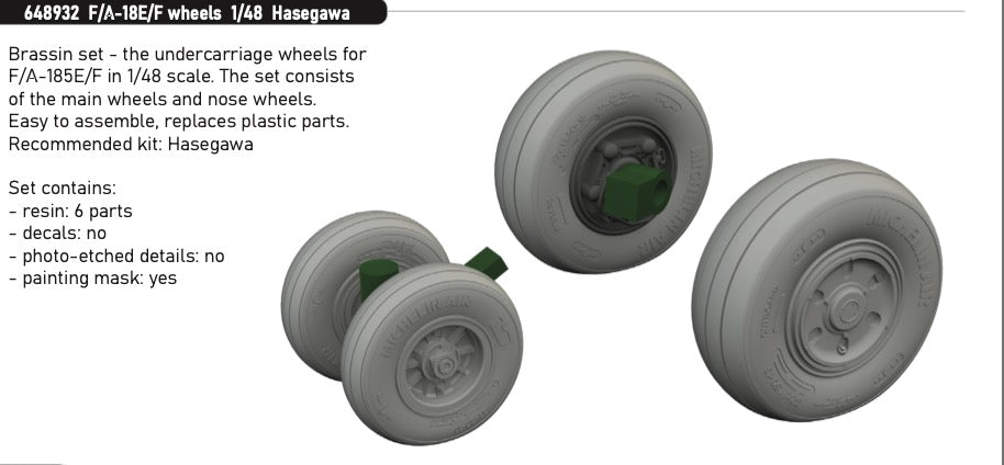Eduard Brassin 648932 1:48 F/A-18E/F Super Hornet wheels