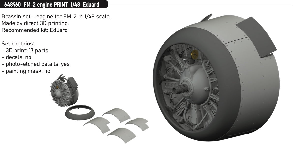 Eduard Brassin 648960 1:48 Grumman FM-2 engine 3D-Printed