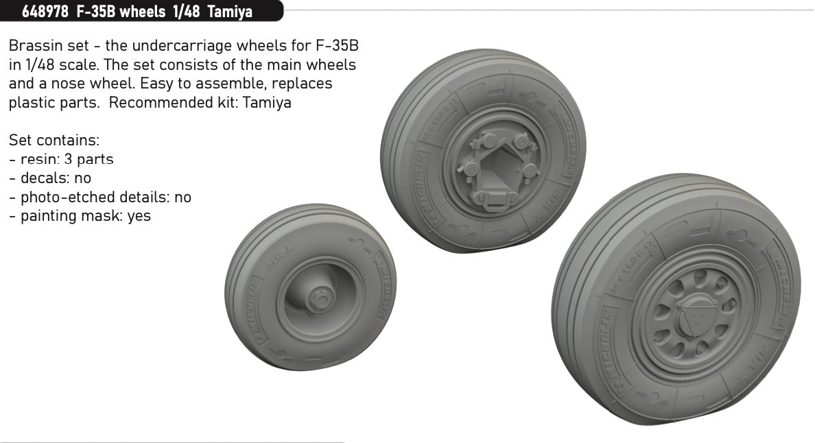 Eduard Brassin 648978 1:48 Lockheed-Martin F-35B Lightning II wheels
