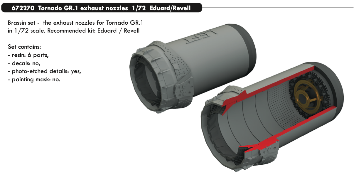 Eduard Brassin 672270 1:72 Panavia Tornado GR.1 exhaust nozzles