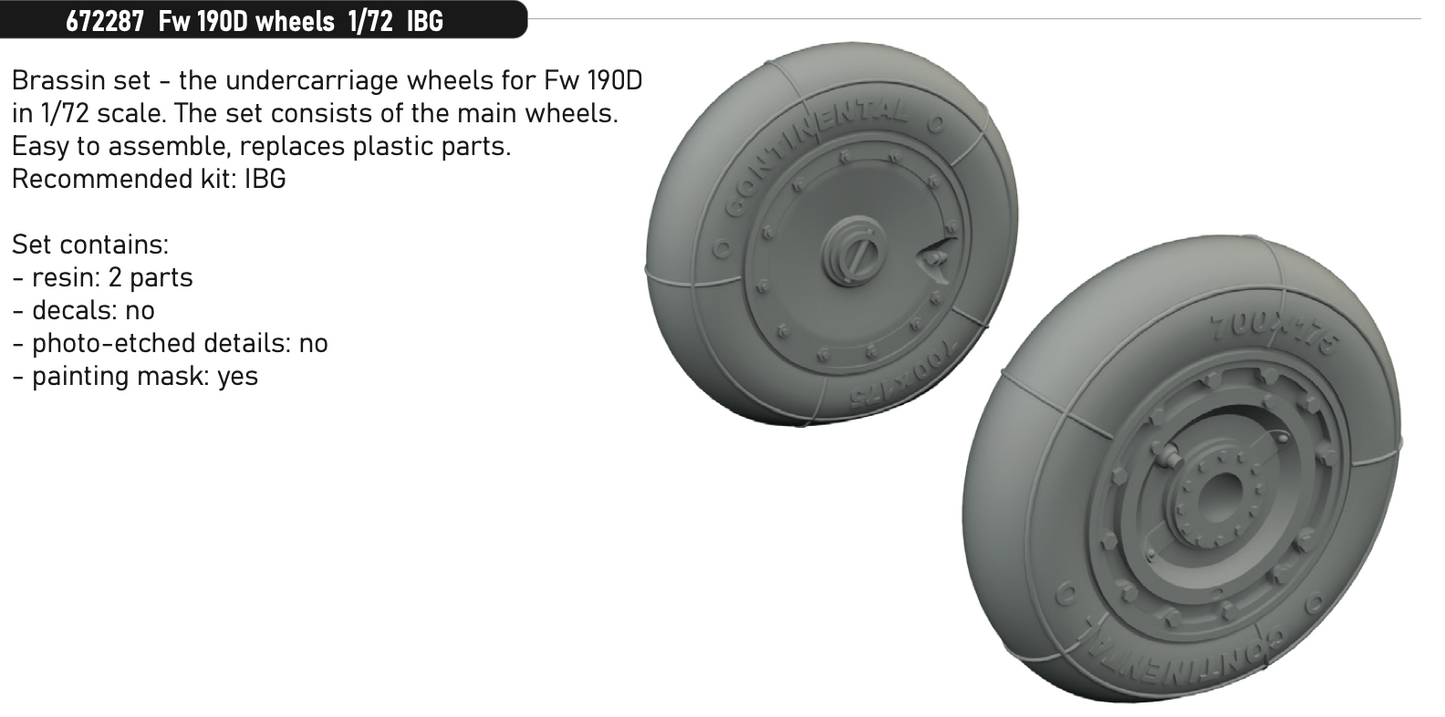 Eduard Brassin 672287 1:72 Focke-Wulf Fw-190D wheels