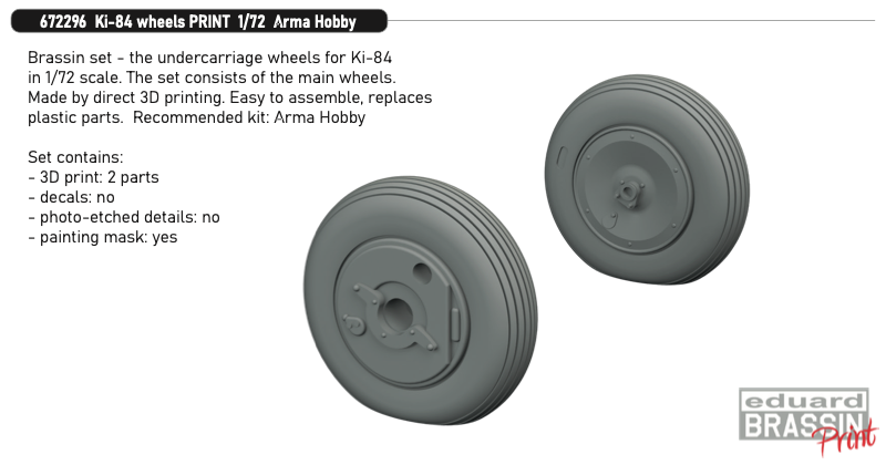 Eduard Brassin 672296 1:72 Nakajima Ki-84 Hayate wheels