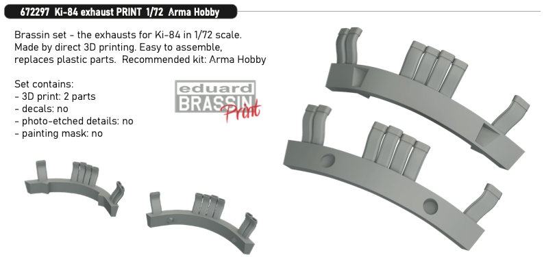 Eduard Brassin 672297 1:72 Nakajima Ki-84 Hayate exhaust