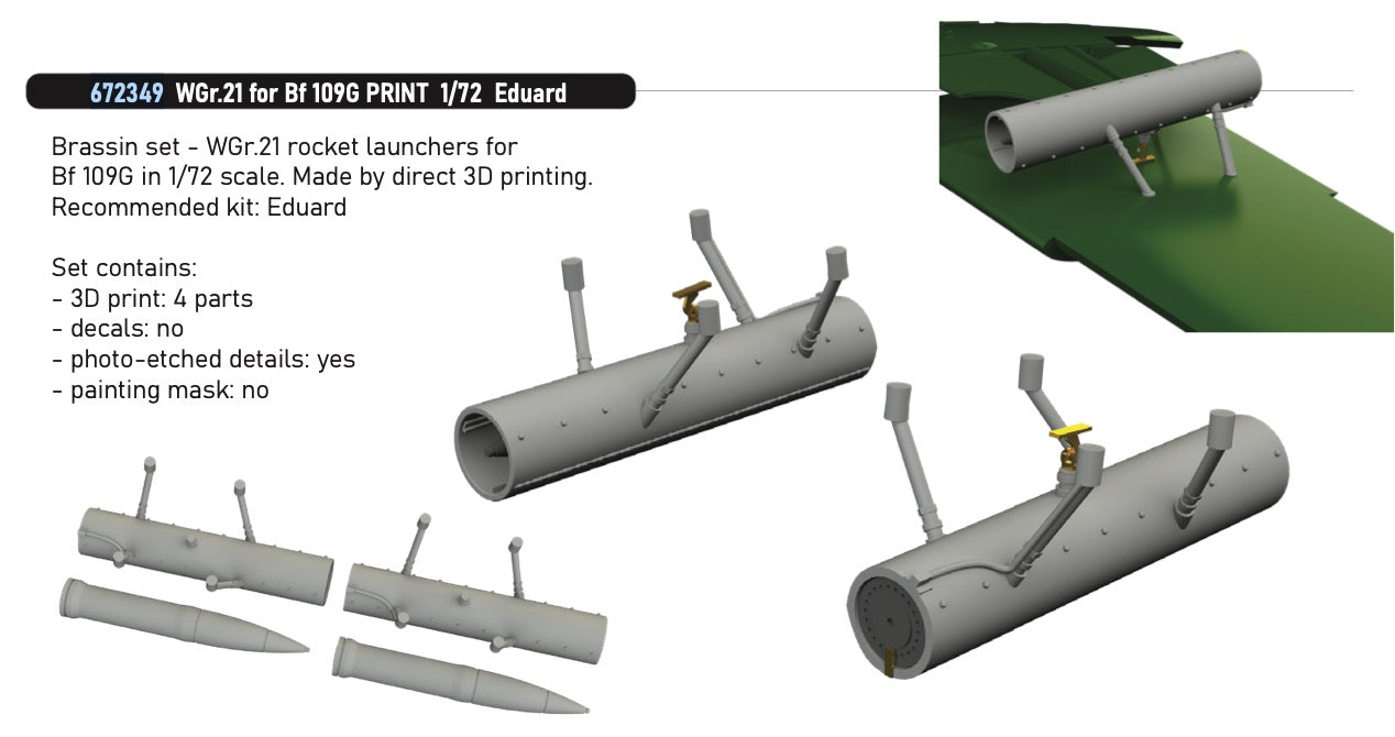 Eduard Brassin 672349 1:72 WGr.21 for Messerschmitt Bf-109G 3D-Printed
