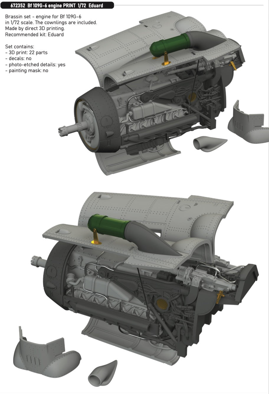 Eduard Brassin 672352 1:72 Messerschmitt Bf-109G-6 engine