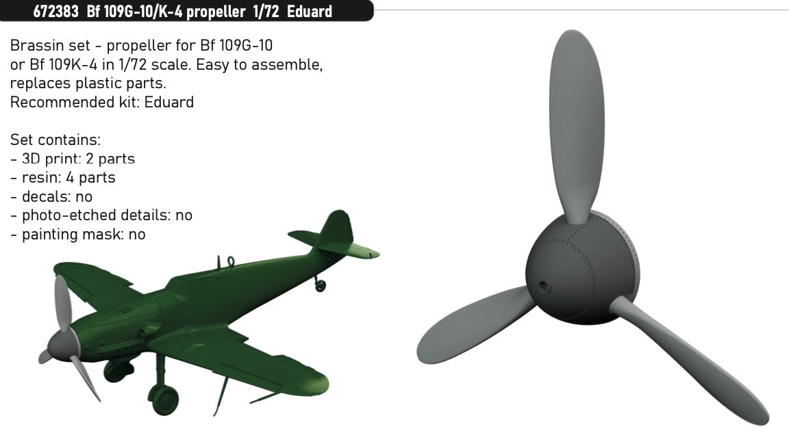 Eduard Brassin 672383 1:72 Messerschmitt Bf-109G-10/K-4 propeller