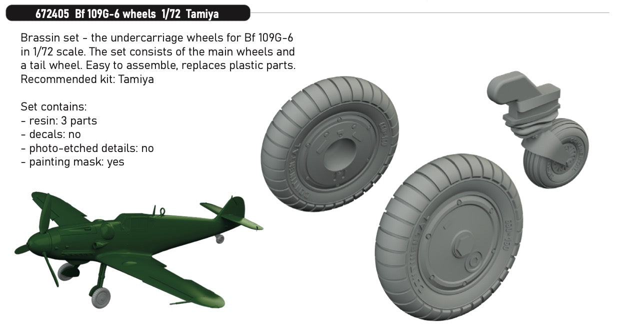 Eduard Brassin 672405 1:72 Messerschmitt Bf-109G-6 wheels