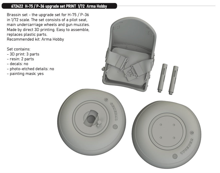Eduard Brassin 672422 1:72 H-75 / P-36 Upgrade Set PRINT