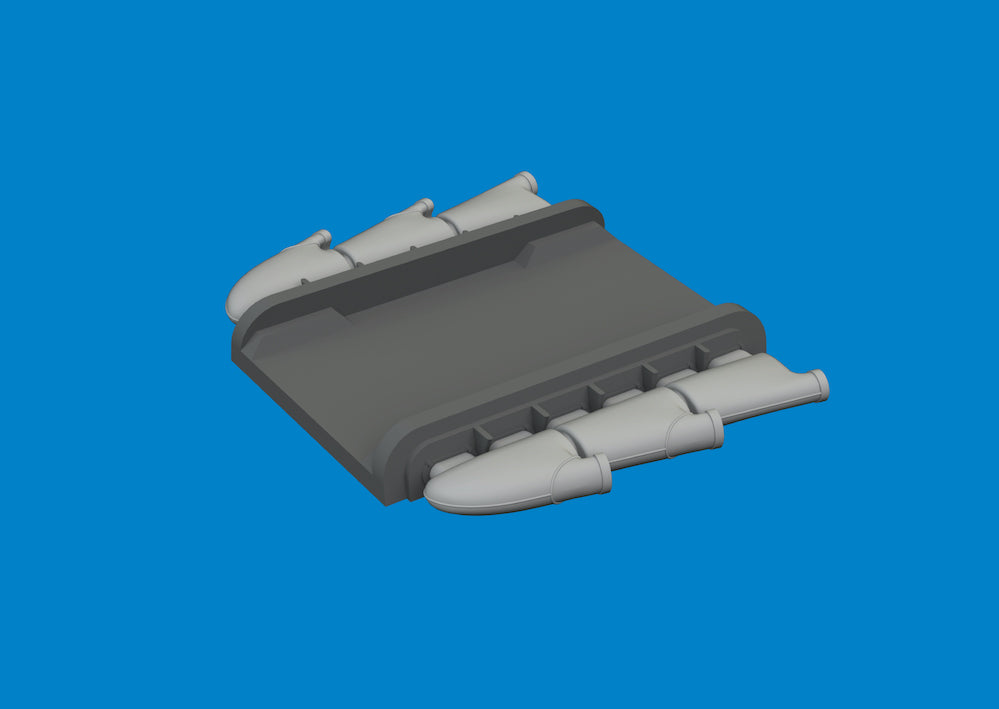 Eduard Brassin 672423 1:72 Supermarine Spitfire Mk.I/Mk.II/Mk.V three-stacks exhaust rounded