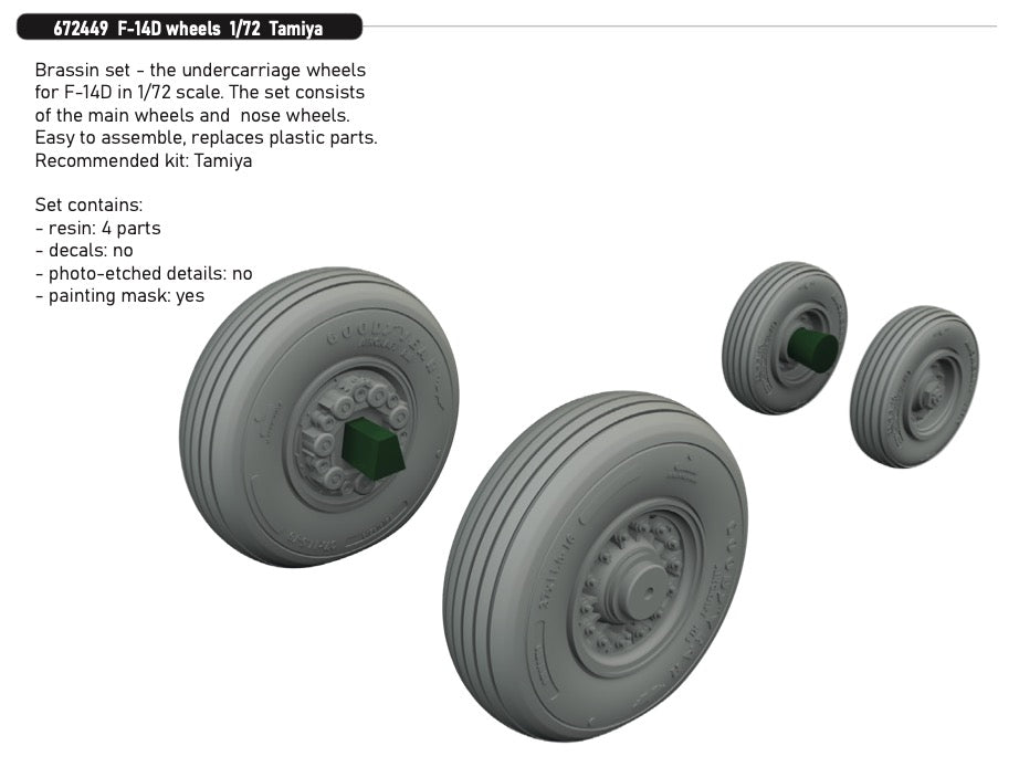 Eduard Brassin 672449 1:72 Grumman F-14D Tomcat wheels